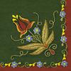 Maki 3-Ply Folk Tissue Paper Napkins Serviettes for Decoupage Lunch 33cm x 33cm - Pack of 20 (Lilia Mountain Embroidery Folk) view 1