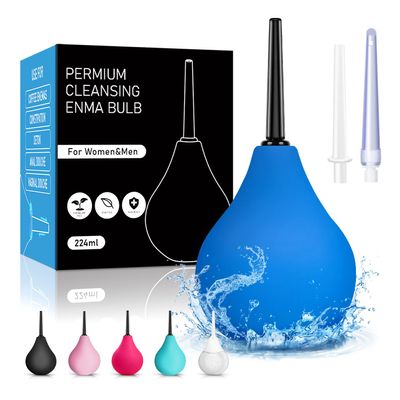 Enema Anal Douche - Douche for Men & Women, Enemas at Home Kit, 224ML Enemas Bulb, Reusable Enema for Constipation Cleaner (Blue)