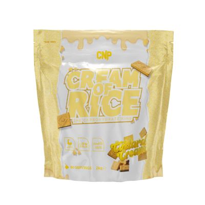 CNP Professional Cream of Rice Carbohydrate, Low Sugar, for Energy & Recovery with Easy Digestion, 2kg 40/80 Servings 8 Flavours (2kg Vanilla Custard Cream)