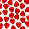 50 Milk Chocolate Hearts  Red Foil Wrapped Valentines Chocolate Hearts Love Heart Chocolates | Wedding Favour Chocolates view 1