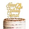Personalised Acrylic Birthday Cake Topper by KreateSquare - Customised With Any Name, Any Age, Custom Colour  Birthday Cake Decoration (Gold) view 3