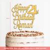 Personalised Acrylic Birthday Cake Topper by KreateSquare - Customised With Any Name, Any Age, Custom Colour  Birthday Cake Decoration (Gold) view 4