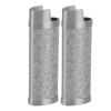 2PCS Lighter Case Cover Vintage Floral Stamped Zinc Alloy Shell for Lighter (Gray) view 1