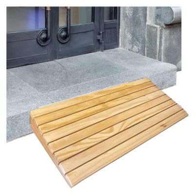 2-6in Rise Wood Threshold Ramp for Home/Front Door/Yard/Doorways, Wheelchairs Walkers Car Motorcycle Entry Steps Transition Ramp, with Anti-Slip Surface (Size : 30.8x30x11cm/12.1x11.8x4.3in)
