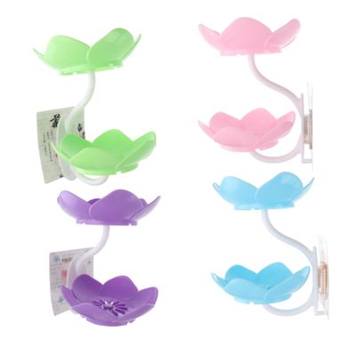 UTHCLO 4pcs Hanging Drain Soap Tray Wall-mounted Soap Holder Double Layer Dish Vacuum Suction Cups Pp Plastic Easy to Use