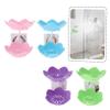 UTHCLO 4pcs Hanging Drain Soap Tray Wall-mounted Soap Holder Double Layer Dish Vacuum Suction Cups Pp Plastic Easy to Use view 4