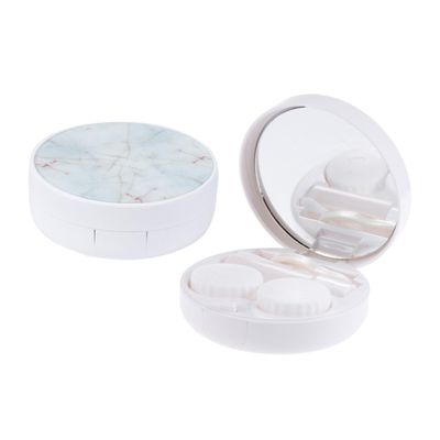 PartyKindom Marble Pattern Lens Case Portable Lens Holder Travel Storage Container White