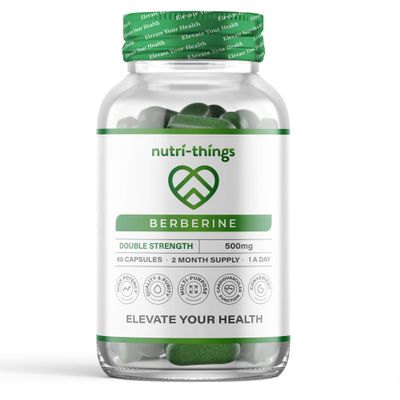 Berberine Supplement 500mg | 60 High Strength Capsules | Metabolism, Blood Sugar Control & Heart Health | 500mg Per Serving