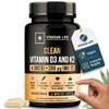 Clean Vitamin D3 K2 4000IU 200mcg  120 Vegan Capsules, 4 Month Supply, High Strength Vitamin D & K2 MK7 for Bone, Heart & Immune Support  Additive Free, No Binders or Cracking Agents view 1