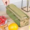 Food Cling Wrap Film Cutter,Wrap Dispenser,Food Wrap Storage Organizer with Slide Cutter,Refillable Cling Film Dispenser with Cutter view 3