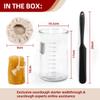 surebuy Sourdough Starter Jar Kit Lid Set 34oz Wide Mouth,Silicone Scraper,Cloth Cover, Thermometer Design,Measuring Spoon For Sourdough Baking Flour jar, All Flours (Black) view 2