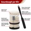 surebuy Sourdough Starter Jar Kit Lid Set 34oz Wide Mouth,Silicone Scraper,Cloth Cover, Thermometer Design,Measuring Spoon For Sourdough Baking Flour jar, All Flours (Black) view 3