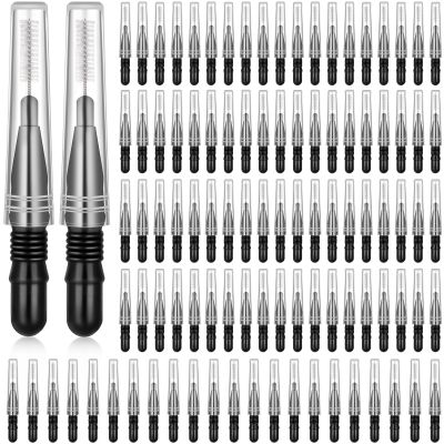 BBTO 100 Pcs Braces Dental Brush Flosser for Cleaner Interdental Brush Toothpick Tooth Flossing Head Oral Dental Toothpick Cleaners Cleaning Tool(Black)