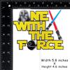Festus Cake Topper, Silver Glitter One with The Force, 1st Birthday, Space War Theme, 5.8x4.6 inches, 1 Count view 2