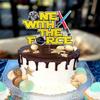 Festus Cake Topper, Silver Glitter One with The Force, 1st Birthday, Space War Theme, 5.8x4.6 inches, 1 Count view 3