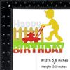 Festus Brand Silver Mowing Cake Topper, 5.8x5.1in, Birthday Party Supplies, Double-Sided Glitter Cardstock, Food-Grade Acrylic Stick, 1 Count view 2