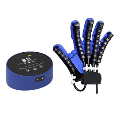 Robot Finger Training, Rehabilitation Glove Equipment Hand Function Rehabilitation Training, Massage Muscle Tension Finger Training,Blue-Left-hand-L
