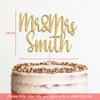 Personalised Acrylic Wedding Cake Topper by KreateSquare - Mr and Mrs Rustic Design - Customisable with Any Name, Custom Colour  Wedding Cake Decoration. (Blue) view 4