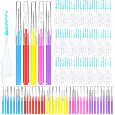 Jupwalz 270Pcs Interdental Brush 6 Sizes Braces Brush Soft Bristles 360 Bendable Floss Heads Dental Brushes Between Teeth Gum Braces Cleaning Kit Oral Tooth Cleaning Tool