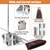 VOOWO Broom with Dustpan Combo Set, 46" Stainless Steel Broom and Dustpan Set for Home, Heavy Duty Dust Pan with Long Handle, Broom for Sweeping Indoor and Outdoor, Kitchen Broom and Dust Pan (Brown) view 3