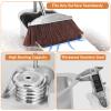 VOOWO Broom with Dustpan Combo Set, 46" Stainless Steel Broom and Dustpan Set for Home, Heavy Duty Dust Pan with Long Handle, Broom for Sweeping Indoor and Outdoor, Kitchen Broom and Dust Pan (Brown) view 4
