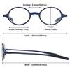 ABETOS Small Round Reading Glasses Retro Vintage Computer Readers for Men Women TR90 Flexible Lightweight Eyeglasses 1.0 1.25 1.5 1.75 2.0 2.25 2.5 2.75 3.0, Dark Blue 2.5 view 2