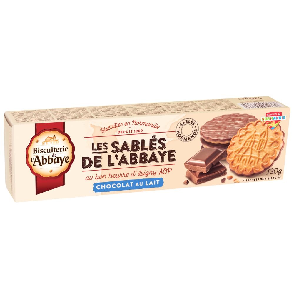Biscuiterie De L'Abbaye Biscuits Sable de L'Abbaye Milk Chocolate 130g