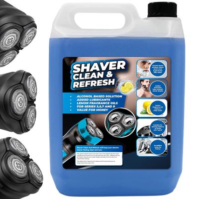 5 litres Shaver Cleaning Refill Fluid Clean & Renew Cartridge Hygienically Cleans, Removes Residual Hair & Skin Particles (2 x 5 litres)
