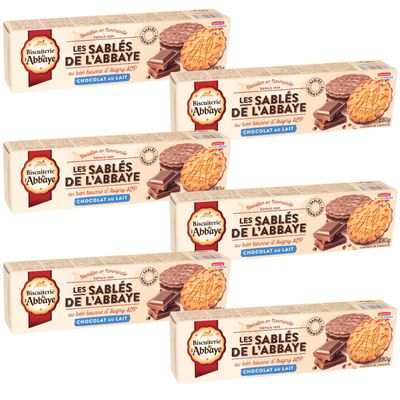 Biscuiterie De L'Abbaye Biscuits Sable de L'Abbaye Milk Chocolate 130g x 6