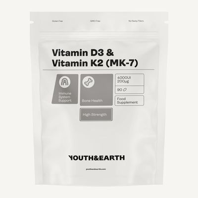 Youth & Earth Vitamin D3 4000UI + Vitamin K2 Mk7 200mcg (3 Months Supply) - Immune System Booster D3 and K2 Vitamin Supplements - Supports Immune Function & Maintains Healthy Bones - 90 Softgels