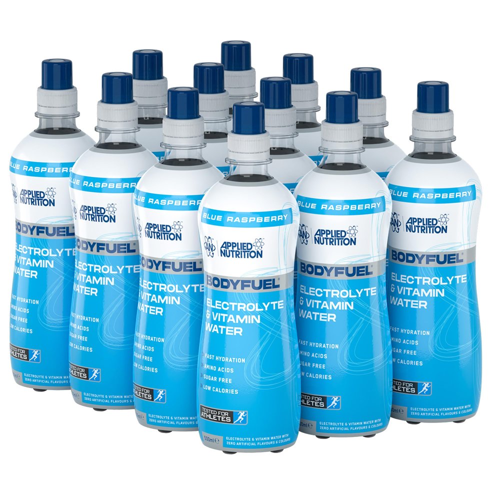 Applied Nutrition BodyFuel Electrolyte Water - Body Fuel Prime Drink with BCAAs and Vitamins, Fast Hydration (12 x 500ml) (ICY Blue Raz)