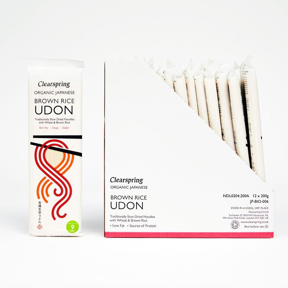 Clearspring Organic Japanese Brown Rice Udon Noodles 200g (Pack of 12)