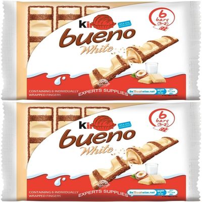 2 x NewKinder Bueno White Chocolate Bars Multipack 3 x 39g Delicious Special For Easter Treat Gift Hamper, Christmas,Birthday,Easter Gift Sold By Experts Supplies