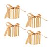 Gatuida Mini Square Candy Boxes with Ribbon 100 Pcs Korean Striped Containers for Bakery Wedding Birthday (striped Paper) view 1