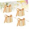 Gatuida Mini Square Candy Boxes with Ribbon 100 Pcs Korean Striped Containers for Bakery Wedding Birthday (striped Paper) view 3