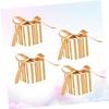 Gatuida Mini Square Candy Boxes with Ribbon 100 Pcs Korean Striped Containers for Bakery Wedding Birthday (striped Paper) view 4