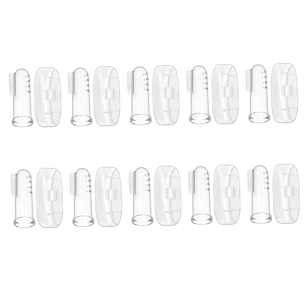 Gatuida 20sets Finger Toothbrush for Newborn Teething Brush Boy Girl Brush Oral Massager Soft Bristles for Gentle Cleaning