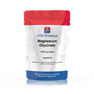 VITA PHARMA Magnesium Glycinate 1000mg 365 Tablets