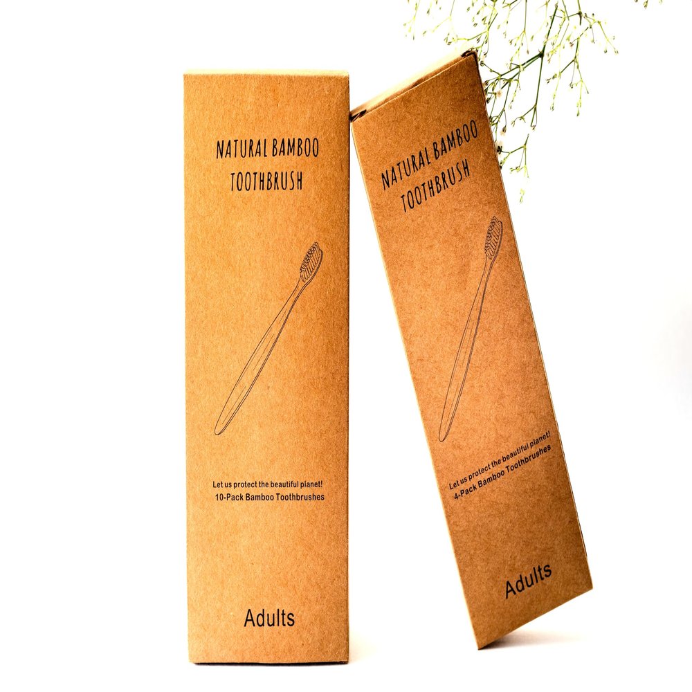 Home By AV Bamboo Vegan Friendly Biodegradable and Sustainable Tootbrush (Pack of 10)