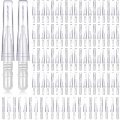 BBTO 100 Pcs Braces Dental Brush Flosser for Cleaner Interdental Brush Toothpick Tooth Flossing Head Oral Dental Toothpick Cleaners Cleaning Tool(White)