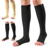 Ailaka 3 Pairs Compression Socks with Zipper, 15-20 mmHg Medical Knee High Compression Socks for Men Women, Open Toe Socks for Varicose Veins, Edema, Recovery view 1
