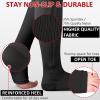 Ailaka 3 Pairs Compression Socks with Zipper, 15-20 mmHg Medical Knee High Compression Socks for Men Women, Open Toe Socks for Varicose Veins, Edema, Recovery view 3