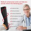 Ailaka 3 Pairs Compression Socks with Zipper, 15-20 mmHg Medical Knee High Compression Socks for Men Women, Open Toe Socks for Varicose Veins, Edema, Recovery view 4