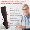 Ailaka 3 Pairs Compression Socks with Zipper, 15-20 mmHg Medical Knee High Compression Socks for Men Women, Open Toe Socks for Varicose Veins, Edema, Recovery view 4