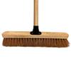 18 Indoor Soft Broom Sweeping Brush with Wooden Handle Natural Coco Bristles Indoor Floor Brush with Durable Support Bracket for Office Room and Garage (PACK OF 1) view 1