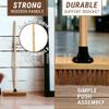 18 Indoor Soft Broom Sweeping Brush with Wooden Handle Natural Coco Bristles Indoor Floor Brush with Durable Support Bracket for Office Room and Garage (PACK OF 1) view 4