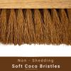 10 Indoor Soft Broom Sweeping Brush with Wooden Handle Natural Coco Bristles Indoor Floor Brush with Durable Support Bracket Cleaning Brush for Office Room and Garage (PACK OF 2) view 4