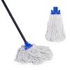 Cotton String Wet Mop Floor Cleaning 125cm Metal Mop Handle and 2 Pcs Microfiber Cotton Mop Replacement Head Refill,Cleaning Home,Kitchen,Office,Garage and Concrete/Tile Floor view 1