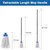 Cotton String Wet Mop Floor Cleaning 125cm Metal Mop Handle and 2 Pcs Microfiber Cotton Mop Replacement Head Refill,Cleaning Home,Kitchen,Office,Garage and Concrete/Tile Floor view 2