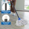 Cotton String Wet Mop Floor Cleaning 125cm Metal Mop Handle and 2 Pcs Microfiber Cotton Mop Replacement Head Refill,Cleaning Home,Kitchen,Office,Garage and Concrete/Tile Floor view 3